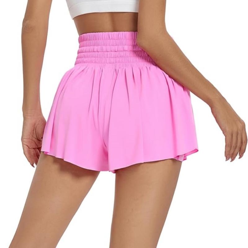Women's Pocket Drawstring Athletic Sports Shorts, Casual Shirred High Waist Shorts, Fall Clothes, Back To School Sport & Outdoor Clothing for Yoga Workout Running, Fall Outfits 3