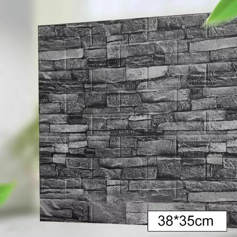 10PCS 3D Tile Brick Wall Sticker Self-adhesive Wallpaper Waterproof Foam Panel 6