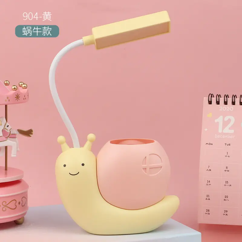 Cartoon Table Lamp Cute Snail Night Light USB Rechargeable LED Table Light Child Eye Protection Desk Lamp Reading Lamp With Pen 5