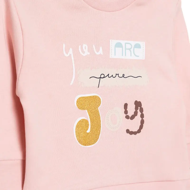 HelloBaby Baby Girl Sweatshirt Footless Bottom - Powder 6