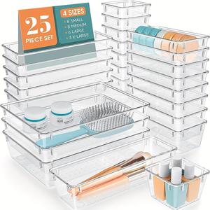 Makeup Organizer, 25pcs/set Multi-size Drawer Type Makeup Storage Box, Desktop Makeup Organizer, Home Organizer for Bathroom, Bedroom, Kitchen