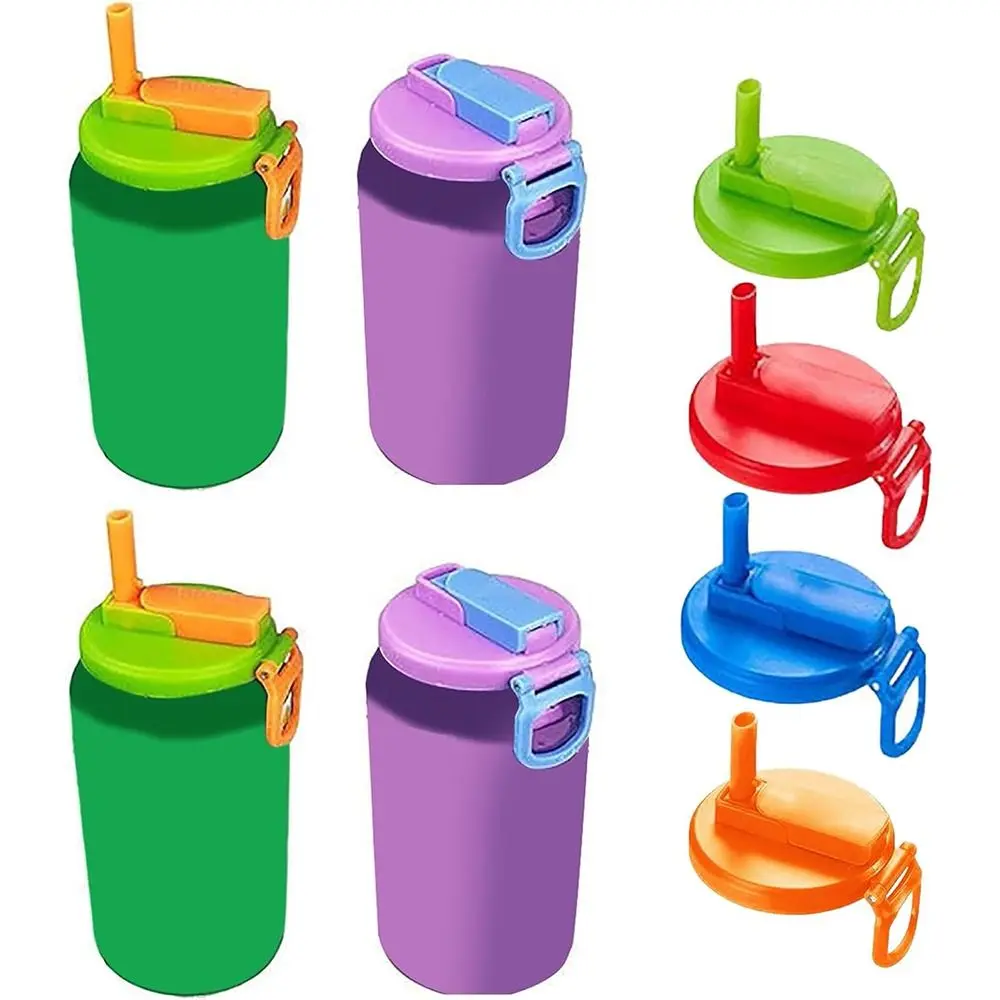 Plastic Soda Can Lids Replacement Cup Lid Straws Soda ​Can Covers Juice Splash Proof Can Covers For Soda for Bottle Accessories