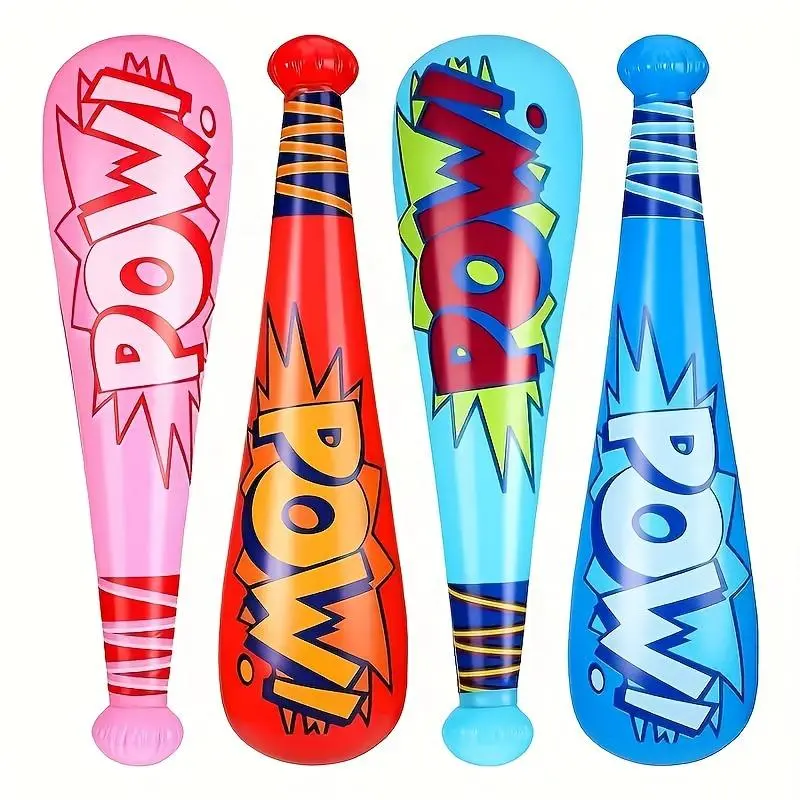 Fun Cartoon Inflatable Baseball Bat Toys - Perfect for Parties, Birthdays & Beach Outings - Durable PVC, Assorted Colors 3