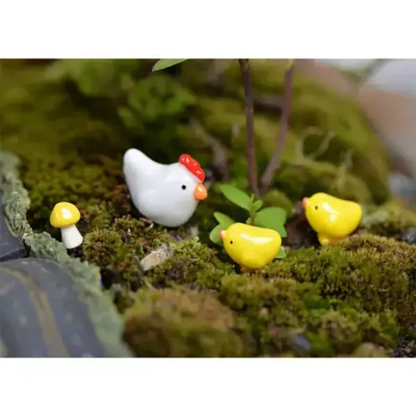 16 Pcs Miniature Chicken Fairy Garden Kit Decorations Bonsai Craft 0