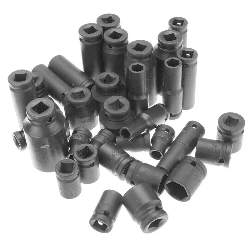 Heavy Duty 35 Piece Car Truck Deep Impact Socket Set 1/2" Drive 8- 32mm Metric 2