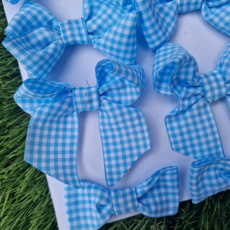 "Baby Blue" Gingham School/ Everday Mix Bows (available in different colours) 4