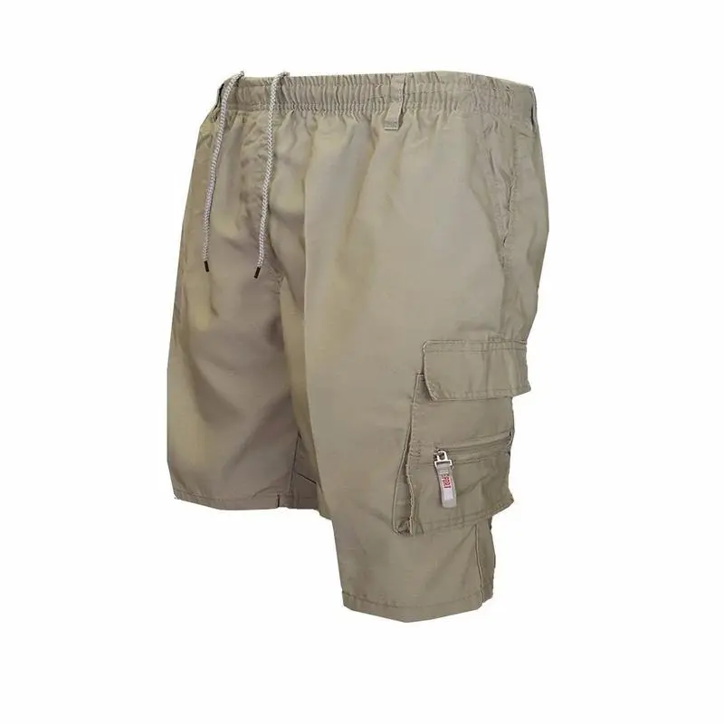 Men's Solid Color & Camouflage Cargo Drawstring Shorts – Loose Fit Casual Waist Trousers with Pockets, Simple Style, Comfy and Practical, Ideal for Spring Summer Outdoor Fitness, Hiking, Travel, and Casual Wear Mens Daily Wear. Confortable Plain Menswear 3