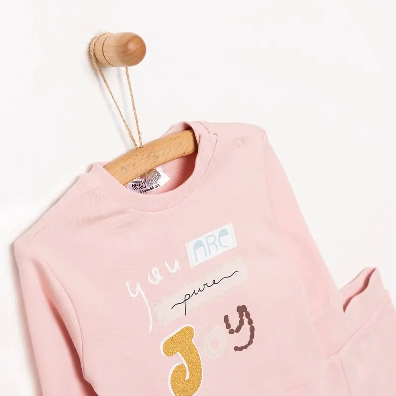 HelloBaby Baby Girl Sweatshirt Footless Bottom - Powder 1
