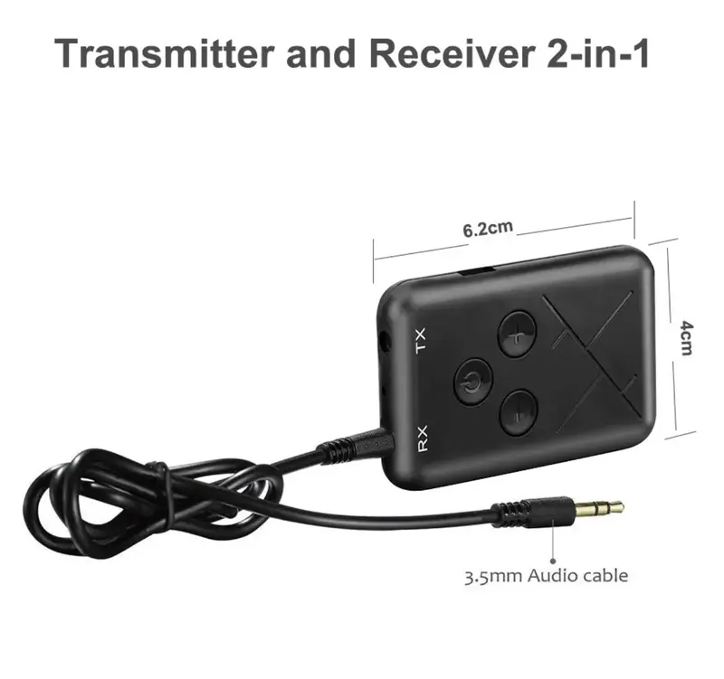 Wireless 2-in-1 Bluetooth 5.0 Receiver Transmitter Adapter Audio 3.5mm Jack Aux 2