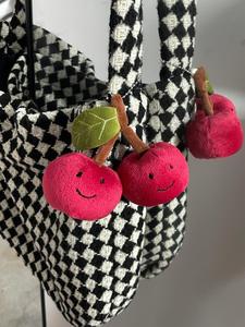 Cute Cherry Design Keychain, Soft Plush Keychain for Women & Men, Fashion Accessories for Daily Use, Trendy All-match & Exquisite Keychain for Birthday Gift