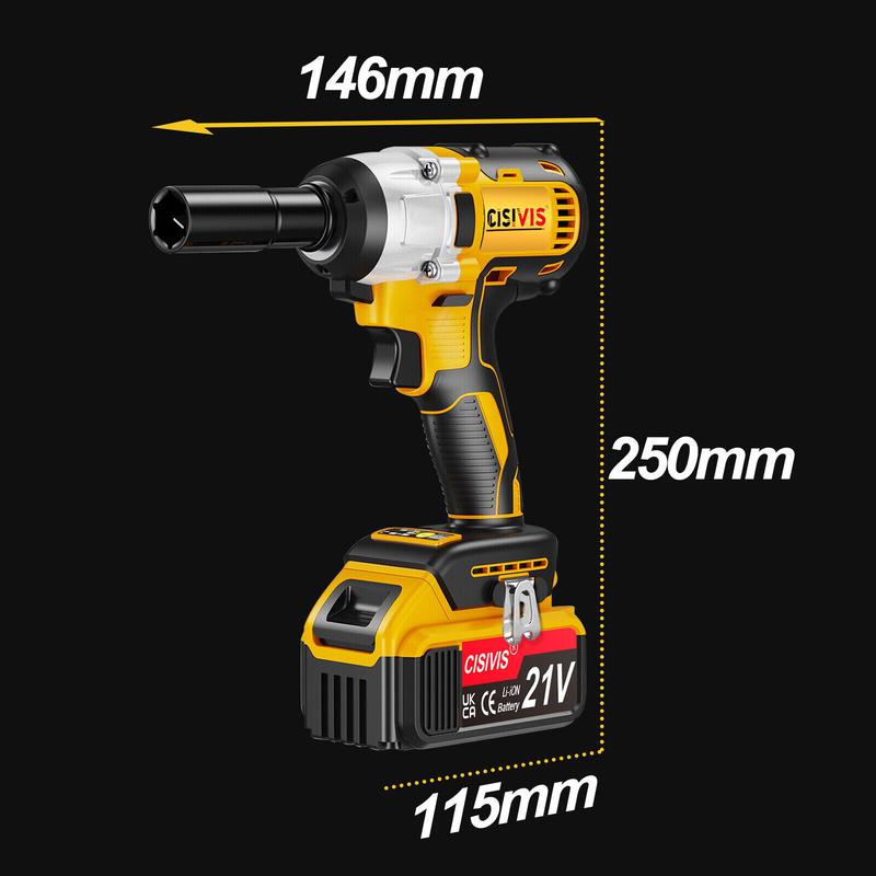 Brand new 1000Nm 1/2" Cordless Electric Impact Wrench Drill Gun Ratchet Driver w/2 Battery Special tools for car repair 8