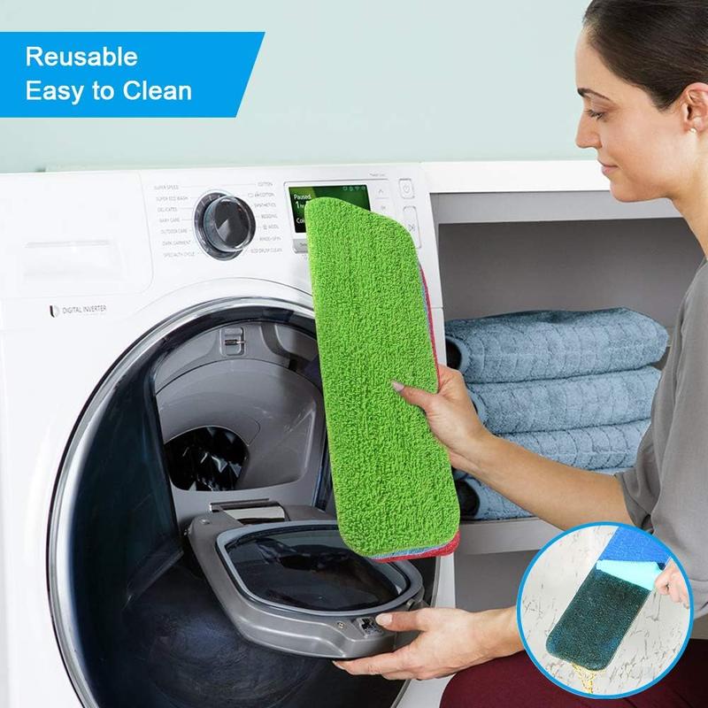 Product Introduction of Microfiber Mop Cloth, 3 Pack Replacement Cleaning Pads Mop Pad, Hook and Loop Wet and Dry Mop Replacement Pad, High Water Absorption, Suitable for All Spray Mops/Washable Mop/Reveal Mops 5