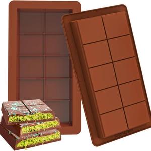Silicone Chocolate Bar Mold, Large & Thick Chocolate Candy Bar Mold, Reusable Chocolate Mold, Baking Mold, Chocolate Mold for Home Kitchen Baking House, Silicone Molds
