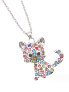 Cute Cat Pendant Necklace, Alloy Collarbone Chain, Cute Animal Cartoon Design, Perfect for Everyday Wear, the Perfect Gift for Girlfriend's Wife, Valentine's Day Gift