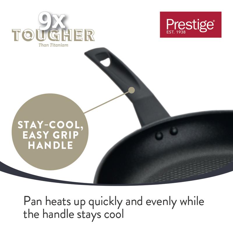 Prestige Non Stick Egg Poacher Frying Pan with Glass Lid, 20 cm, Induction Stainless Steel Base, Stay Cool Handle, Breakfast Cookware 4