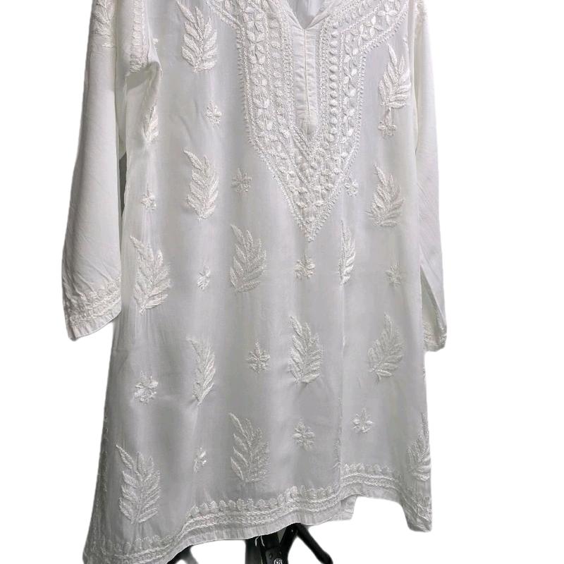 Short length hand embroidered shirts Womenswear Top Fabric Linen Blouse Comfort 3