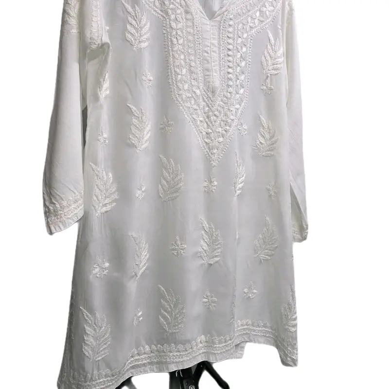 Short length hand embroidered shirts Womenswear Top Fabric Linen Blouse Comfort 3