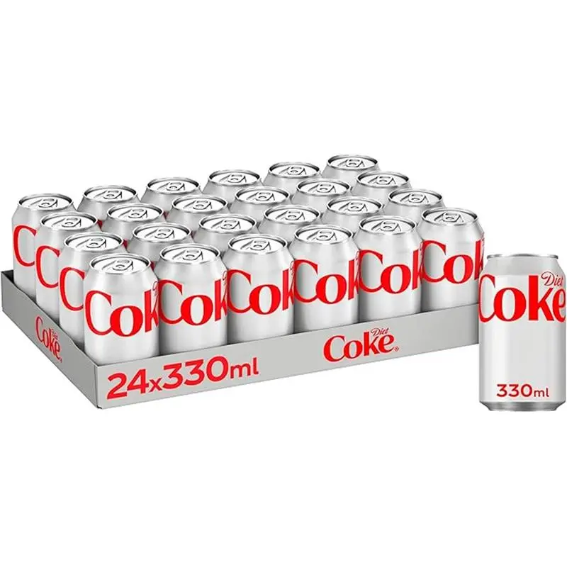 Diet Coke Can Cola, Tray 330 ml (Pack of 24)