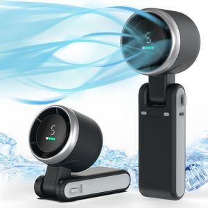 USB-C Rechargeable Handheld Fan, 5-speed Wind Speed Fan, Foldable & Hanging Neck Fan Suitable for Family, Travel, and School