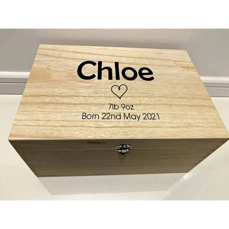 Personalised Baby Keepsake Box with Heart 0