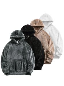 Men's Solid Color   Hoodie, Casual Loose Long Sleeve Hooded Sweatshirt for Fall & Winter, Men's Clothes for Daily Wear