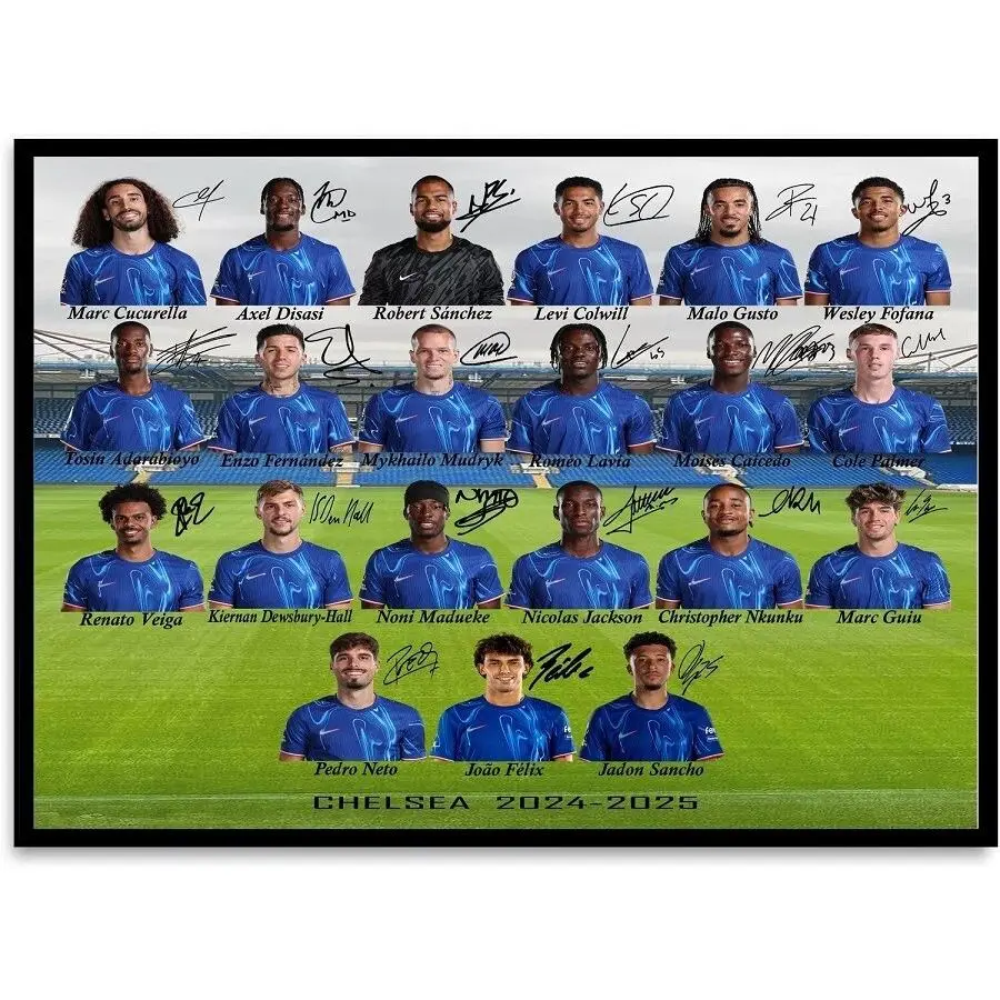 Chelsea 2024-2025 Signed Printed Poster Print Gift For Football Fans Wall art