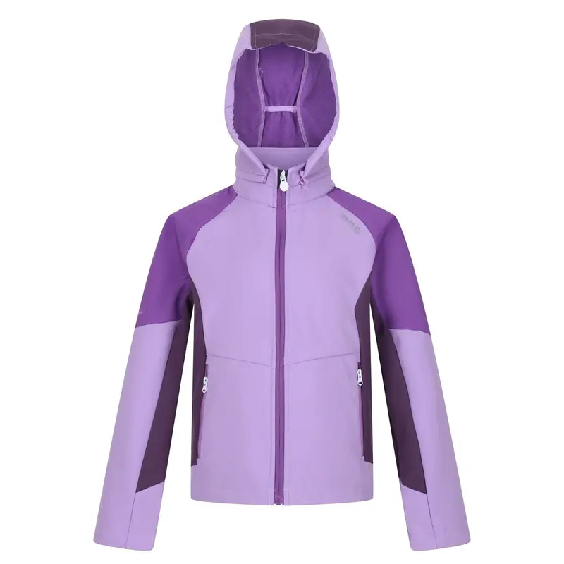 Regatta Kids Girls Eastcott Waterproof Hooded Winter Softshell Jacket Windproof Breathable Comfortable Fabric Reflective trim Coat 2