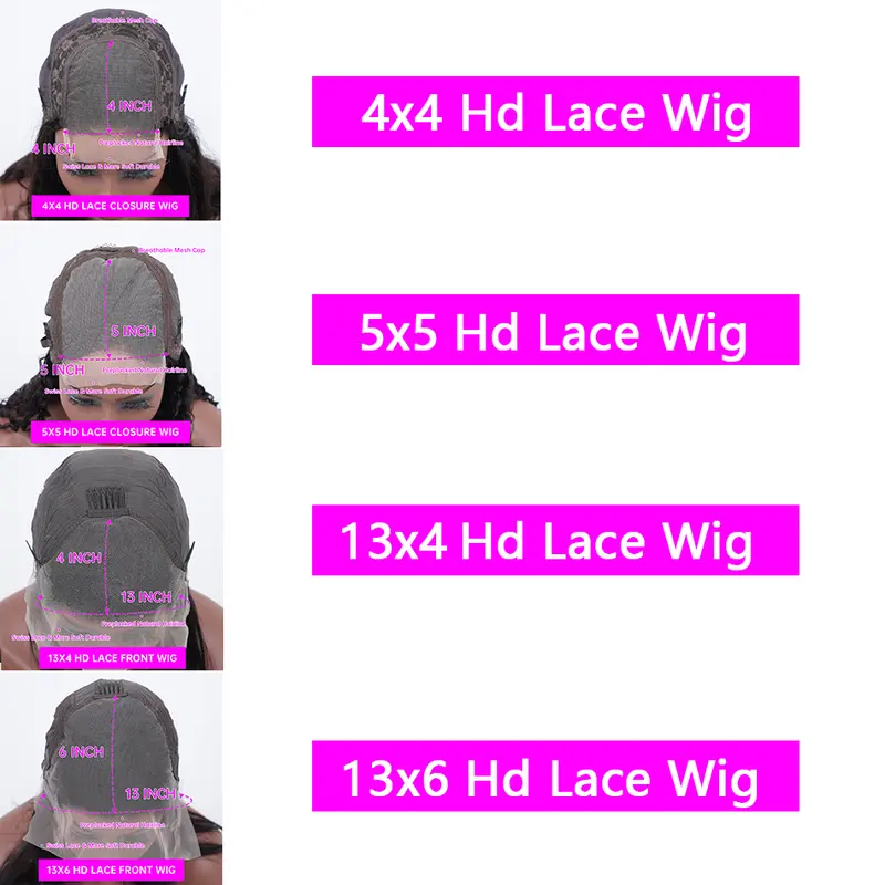13x4 Deep Wave Chocolate Brown Lace Front Wigs Human Hair For Women 13x6 Hd Glueless Lace Frontal Wig 4x4 Closure Human Hair Wig 5