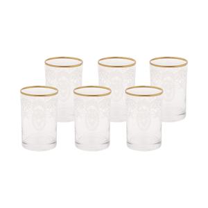 Karaca Beril 6 Pcs Coffee Side Water Glass Gold