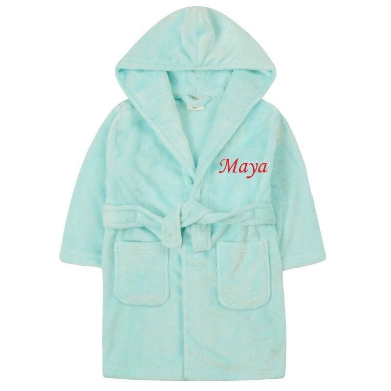 Personalised Girls Bath Robe 2-6 Years Embroidered Girls Dressing Gown Hooded Housecoat Hooded Childrens Dressing Gown Towel 2-6years Custom 3