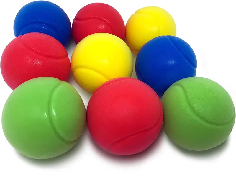E-Deals 70mm Soft Foam Tennis Balls - Pack of 9 - Assorted Colours - Lots of fun for summer holidays - Indoor and Outdoor Play 3