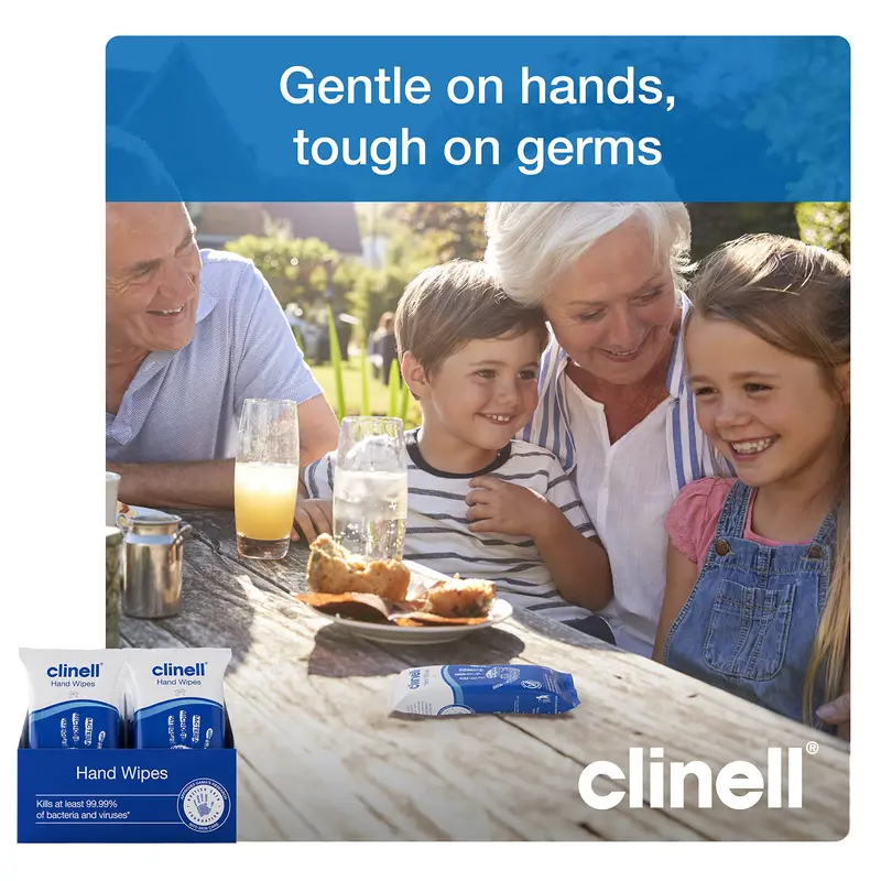 Clinell Antimicrobial Hand Wipes Ideal for Travel - 20 Packs of 8 Wipes - Dermatologically Tested, Kills 99.99% of bacteria & viruses 5