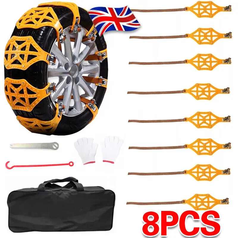 8X Anti-slip Car Winter Tire Wheels Rain Chains for 165-265mm Wheels RainChains 4