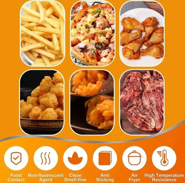 Disposable Air Fryer Liner Paper, 50/100pcs Rectangular Paper Air Fryer Liner Pots, Paper Basket Bowls, Baking Trays, Oven Accessories, Kitchen Gadgets, Household Baking Tools, Kitchen Accessories Bakeware Utensils air  fryer  paper  liners Silicone Meat 6