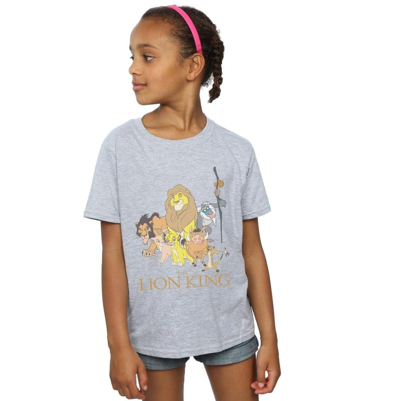Disney Girls The Lion King Group Cotton T-Shirt - Sports Grey 2
