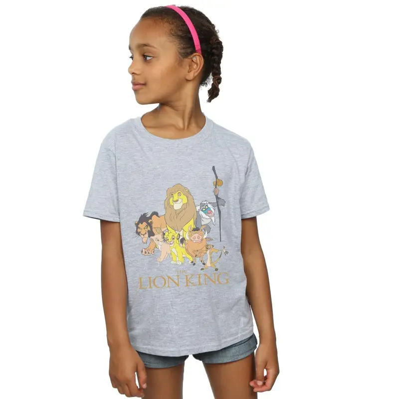 Disney Girls The Lion King Group Cotton T-Shirt - Sports Grey 2