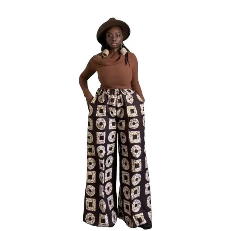 Ankara Pallazo Pant for Women - Perfect for Summer - Bottoms, Womenswear Comfort Trouser Black And White