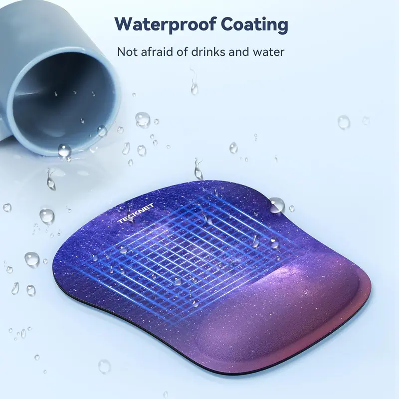 Mouse Mat with Memory Foam Rest -Non-Slip Rubber Base- Special-Textured Water-Resistant Surface 3
