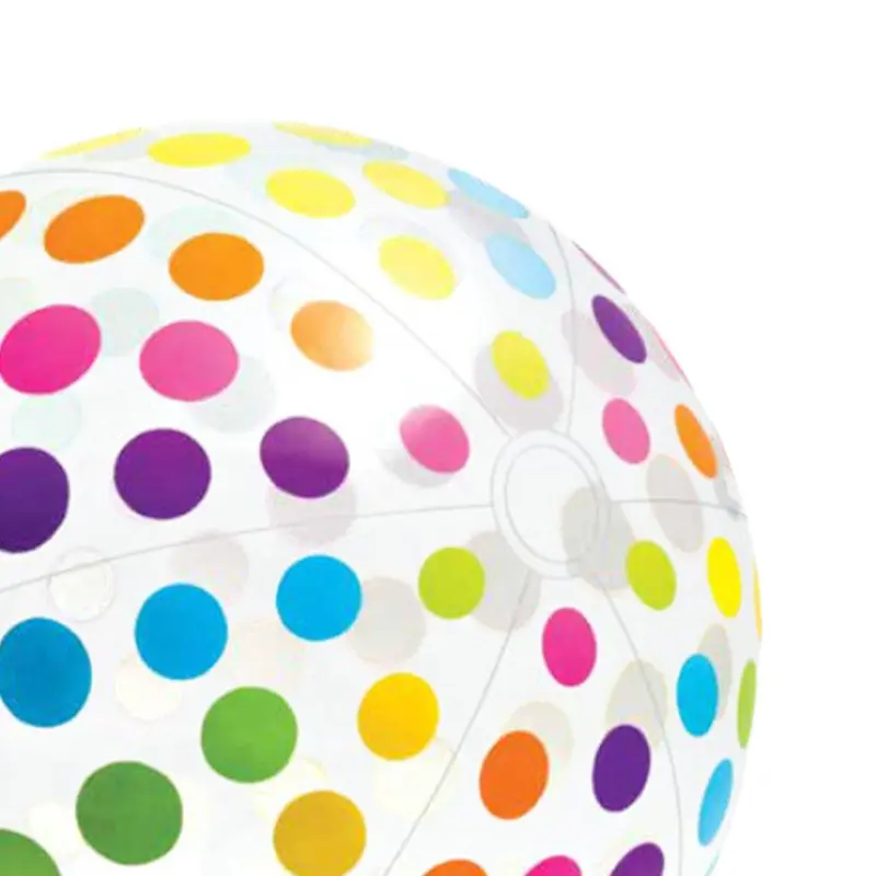 Jumbo Beach Ball 42 Inch Multicolour Dots and Clear Base for Fun and Playful Beach Day 6