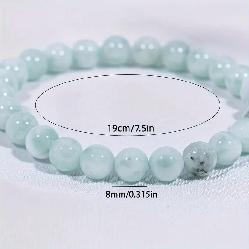 Natural AAA+ Mint Lamarite Beads Stretch Bracelet - Perfect for Healing & Meditation, Ideal Gift for Couples and Friends 2