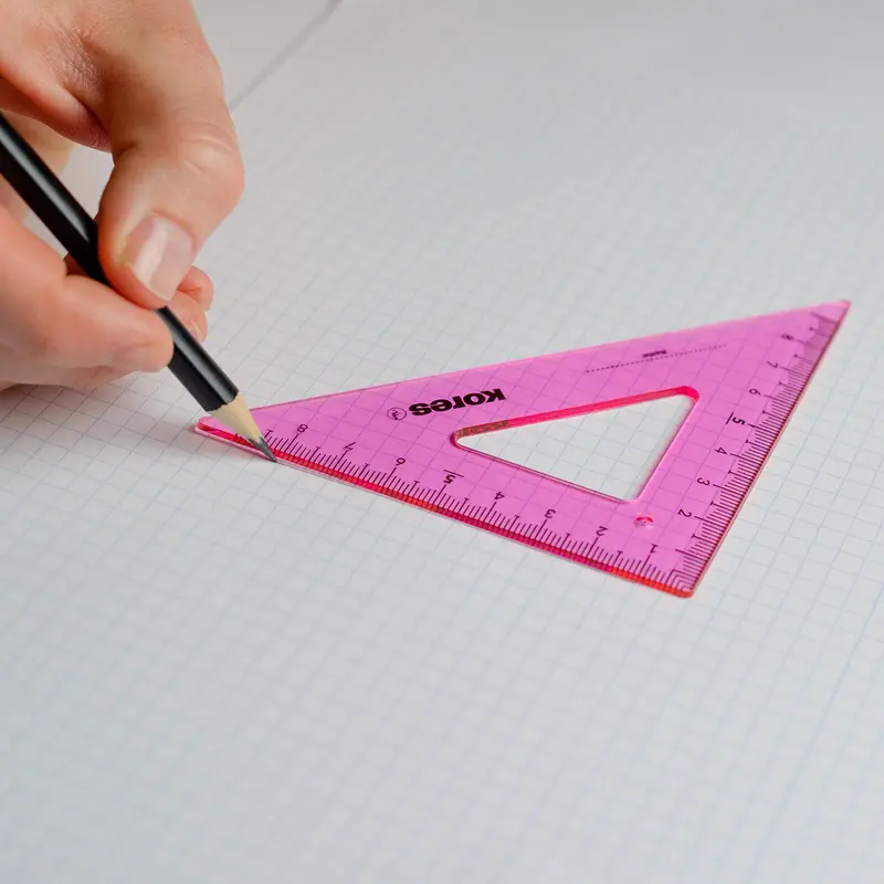Kores - Geometry Set in Assorted Colours - GEO15 Protractor, Triangle and Ruler Set - Maths Sets for Secondary School, Geometry Sets, Geometry Sets for Secondary School - 4 Pcs in Polybag 4