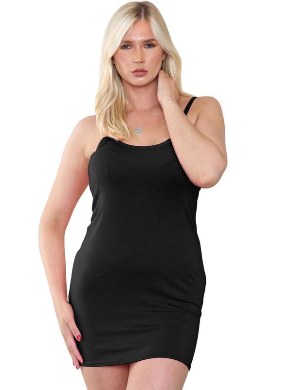 Women Cami Stretch Strappy Vest Ladies Camisole Tank Scoop Neck Top Plus Size 0