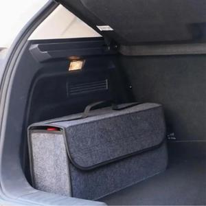 Large Capacity Felt Car Trunk Storage Box, Portable Foldable Car Trunk Organizer, Car Interior Storage Container with Handle, Universal Car Accessories