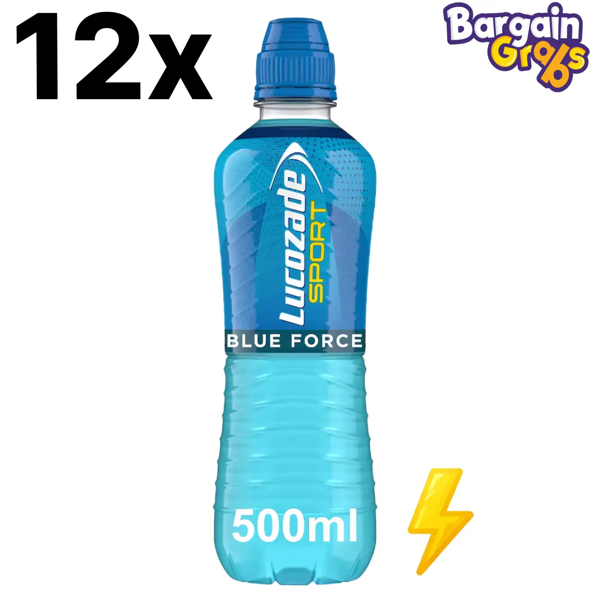12 x 500ml Lucozade Sport Blue Force – Electrolyte Hydration for Peak Performance (BBD: 31/05/2025) Beverage Energy Drinks