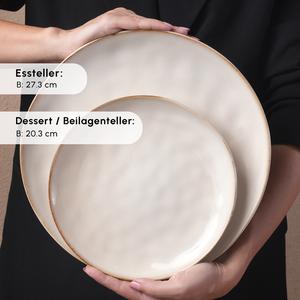 Karaca Aria 24-Piece Reactive Glaze Dinner Set for 6 People, Beige tableware