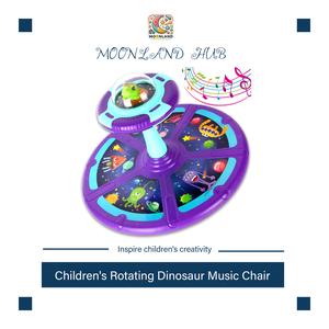MOONLAND Dinosaur Sit and Spin Toys,360°Rotation Ride Sit and Spin Toy With LED Lights And Music,Exercise Equipment Activity Toys Sensory Dizzy Spinner,Christmas And Birthday Gift Toys For Toddle Boys Girls Age 1 2 3 4 5 6 Years Old(Jungle&Space)