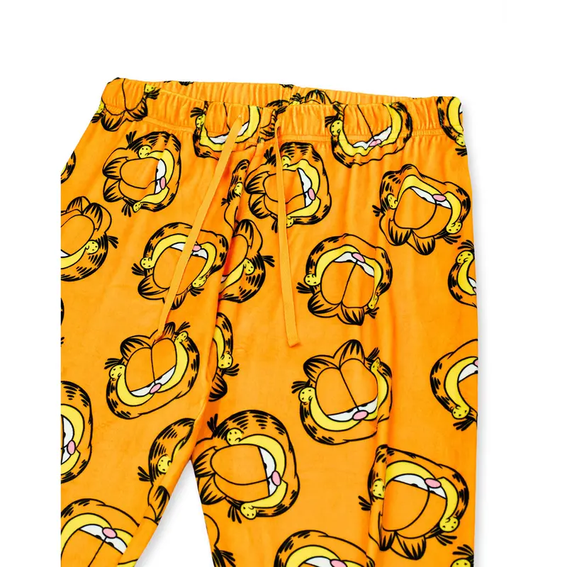 Vanilla Underground x Garfield Womens Orange Big Face Long Sleeve Long Leg Pyjama Set 5