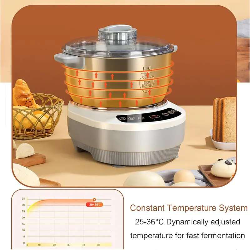 7.0L Electric Dough Mixer Home Auto Kneading Dough Maker Multifunctional Mixer  UK 5