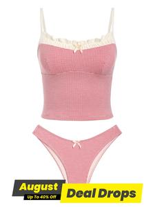 Women's Summer Beach Floral Leaves Halter Tied Tank Style Full Coverage Bikini Tankini Set Two Piece Bathing Suits, Tankiniswimsets, Tankini Swimsuit