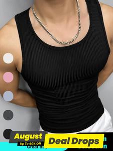 INCERUN Mens Plain Summer Sleeveless Tank Tops Vest Muscle Fit Slim Tee T Shirt Blouse Classic T-shirts